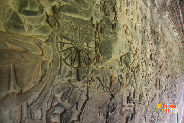 Rock carvings along the walls of Angkor Wat - amazing artwork