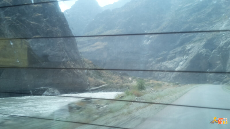 View from the back window. Afghanistan on the other side of the Panj river