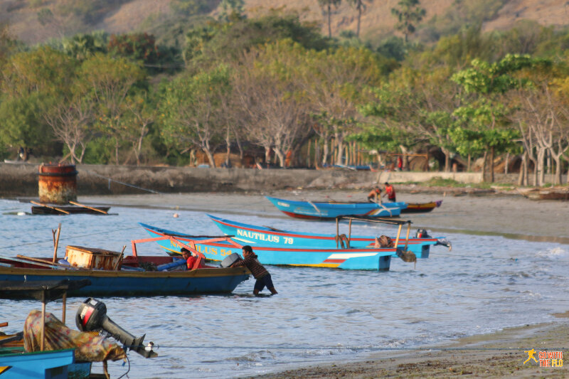 Fishermen leaving for work in Beloi, Atauro Island