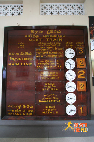 Old school timetable at Kandy