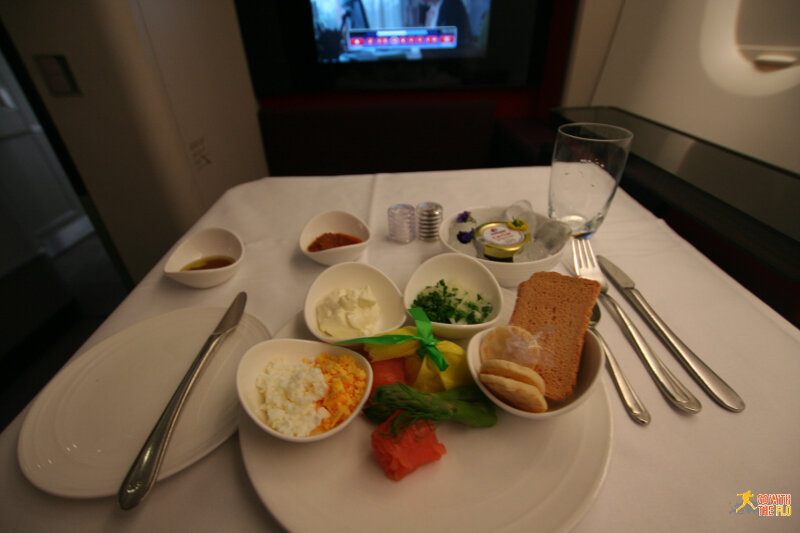 Malaysia Airlines A380 First Class - caviar