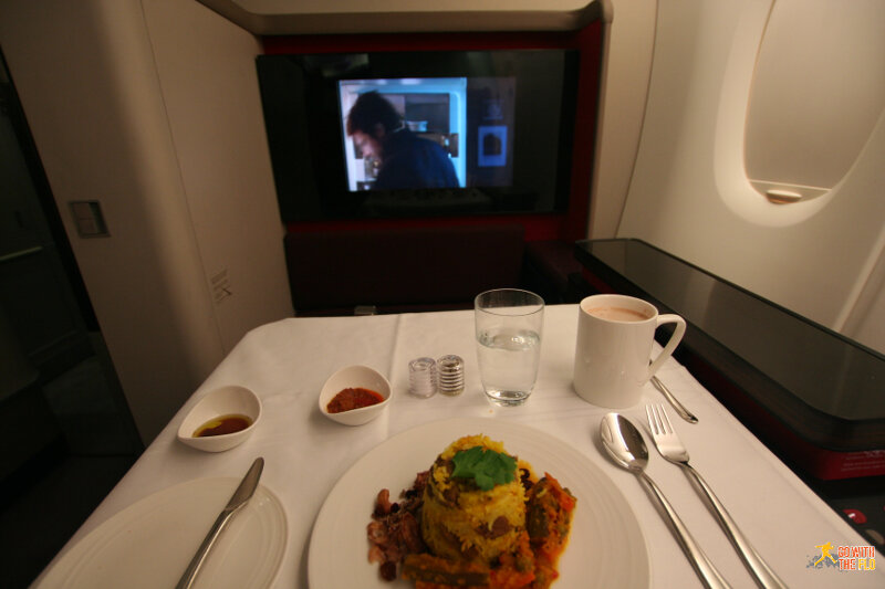 Malaysia Airlines A380 First Class - lamb biryani