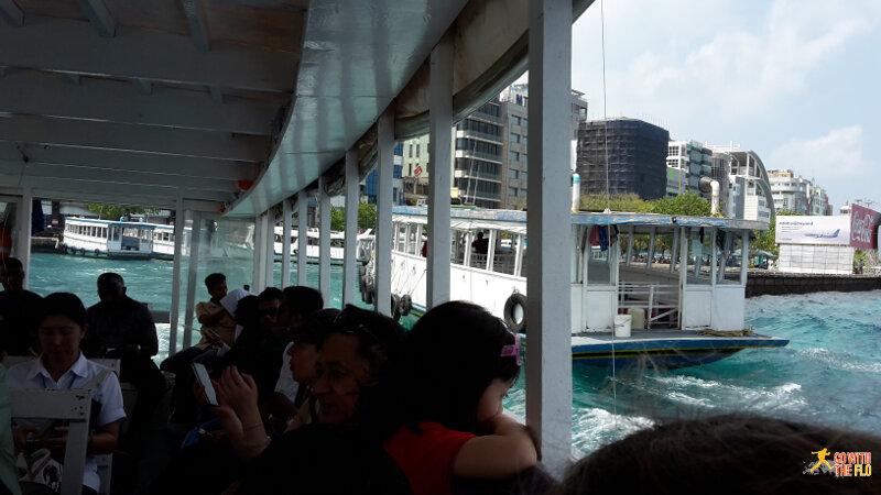 Onboard a dhoni from the airport to Malé