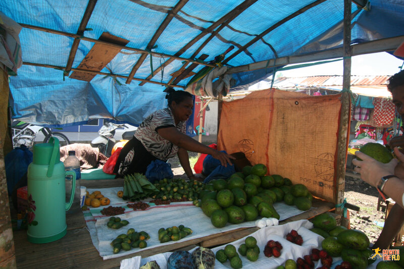 Delicious avocados at Bajawa market