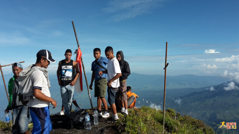 The small gathering at the top