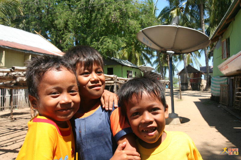 Kids at the local village on the island