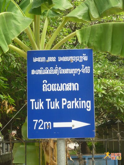 Rather specific directions - and not sure why anyone would need that info in English. I didn't see many (or any) foreigners trying to park their tuk-tuks.