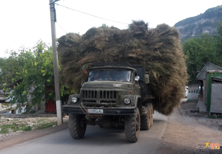 Slightly overloaded truck on the way back to Arslanbob