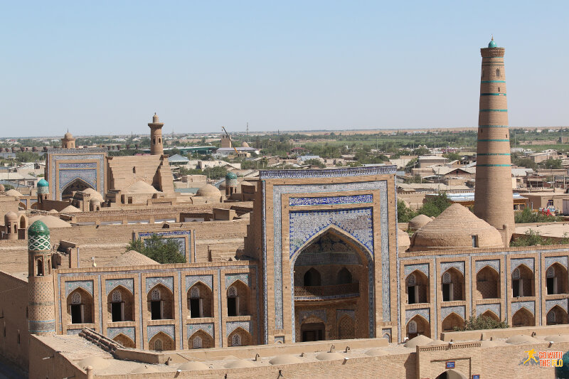 View from the watch-tower towards the Arabkhan Medressa (medressa = religious school)