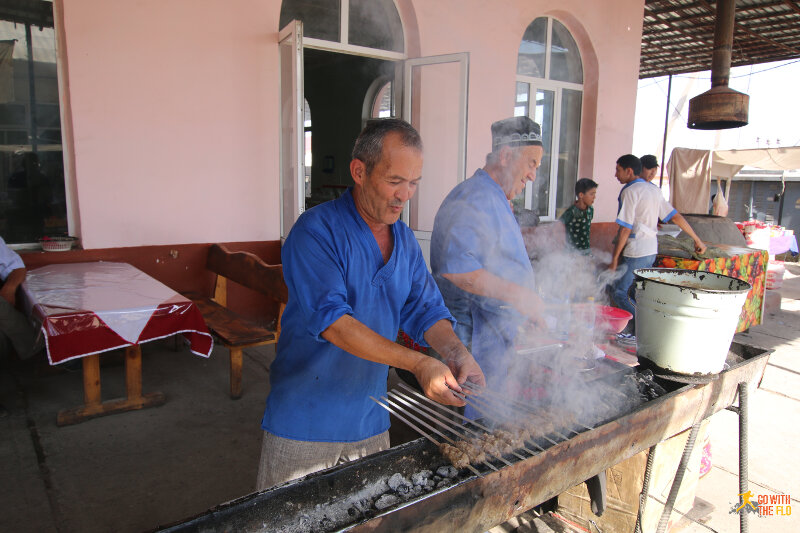 Schaschlik in the making