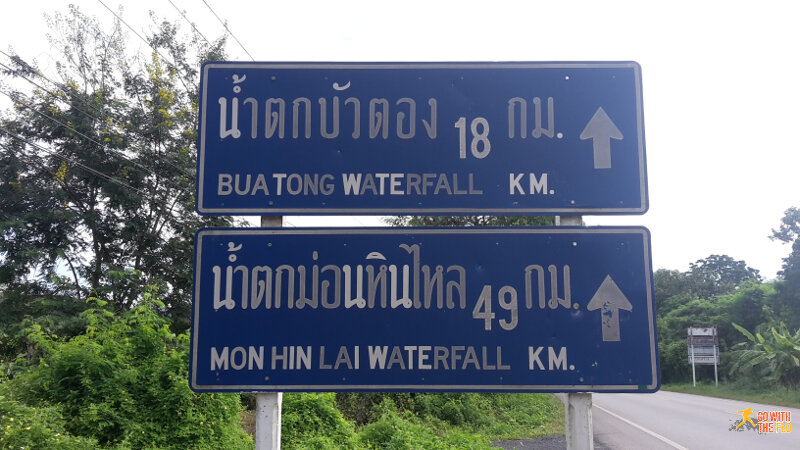 First sign of the Bua Tong Waterfall