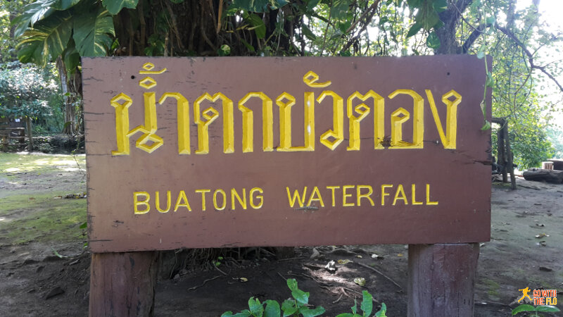 Sign at the top of the waterfalls