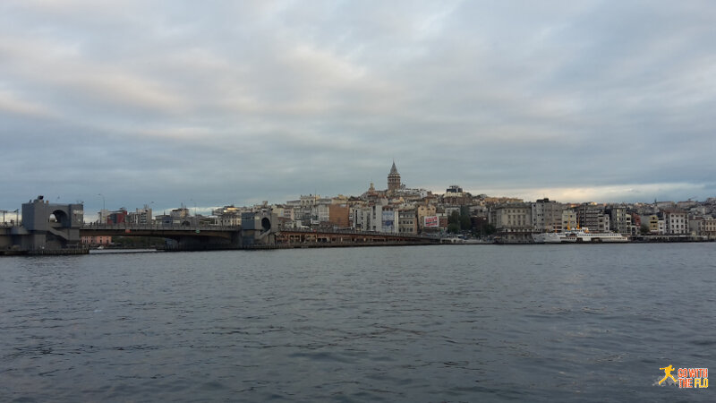 View towards the Galata Tower just before sunrise