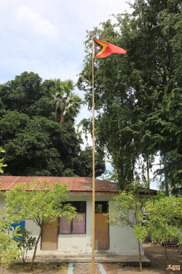 East Timorese flag on the island of Atauro