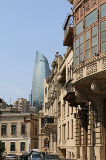 Flame Tower with Old City