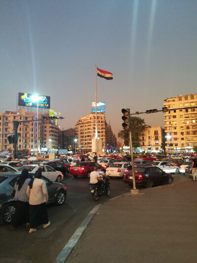 Tahrir Square at night